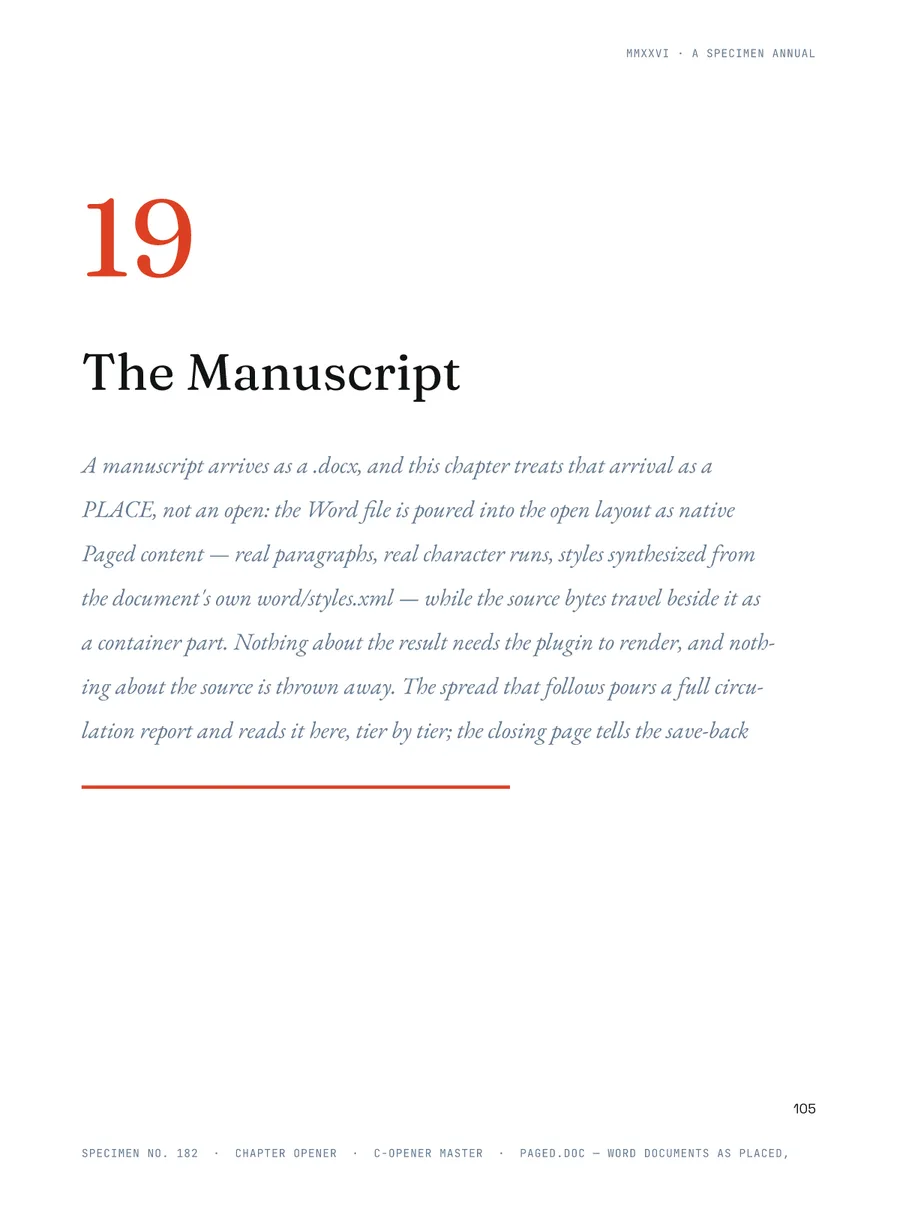 The Paged Annual — manuscript