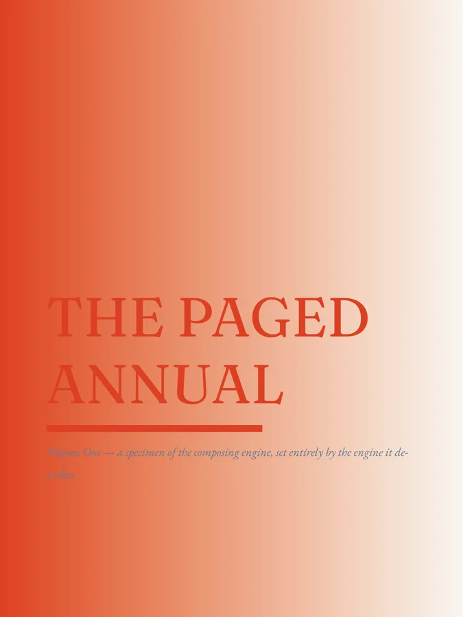 The Paged Annual, page 1, rendered by paged